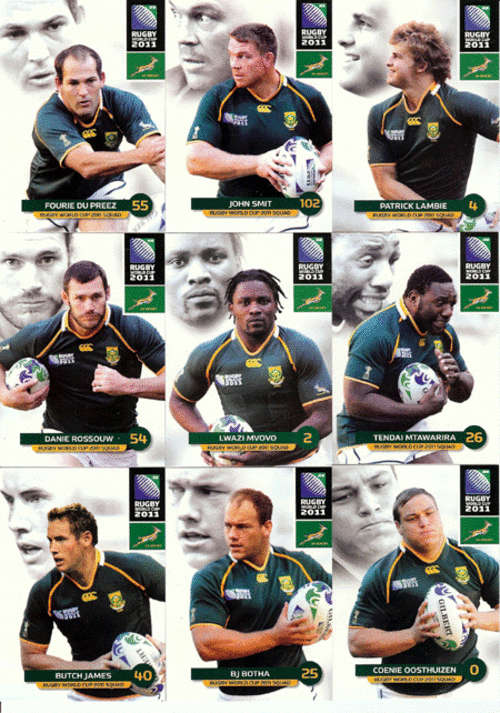 2011 Rugby World Cup All 43 2011 Squad Base Cards - New