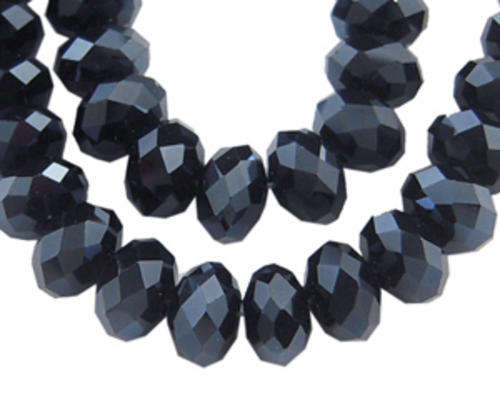 Crystal Cut glass beads - 8mm -  Black - SOLD PER STRAND - Beautiful