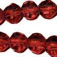 ROUND Crystal Cut glass beads - 10mm -  Red - SOLD PER STRAND - Approx 72 beads - Beautiful