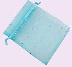 Organza Bags - 12cm x 10.5cm -  Sparkling Turquoise