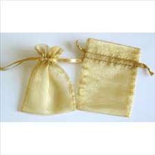 Organza Bags - 12cm x 10.5cm -  Gold