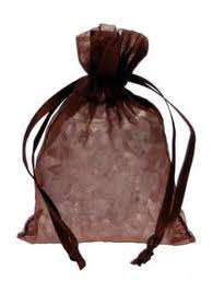 Organza Bags - 15cm x 11cm -  Chocolate Brown