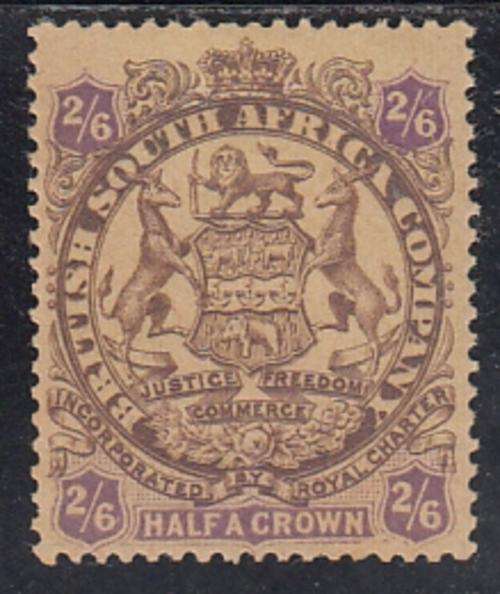 BSAC Rhodesia 1896-1897 SG48 2s 6d Mint (Light Crease)