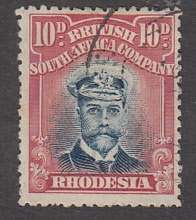 BSAC Rhodesia 1913 P14 SG231 10d Used