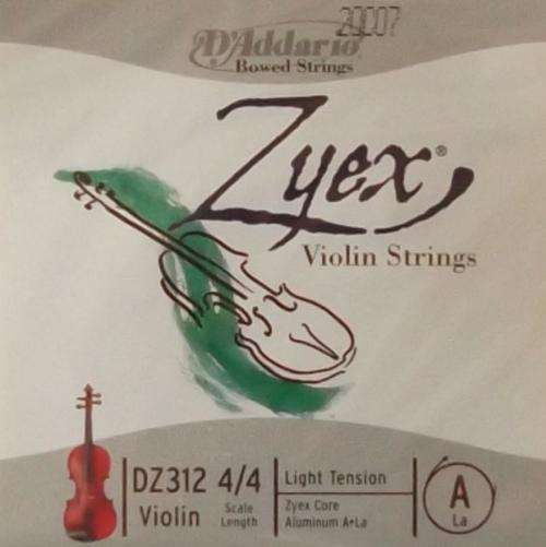 D'Addario Zyex Violin String - Single A String [Full Size, Light Tension]