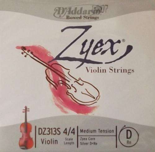 D'Addario Zyex Violin String - Single D String [Full Size, Medium Tension]
