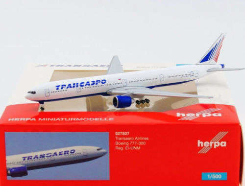 Boeing 777-300 Transaero - 1/500 Sale (HW527507)(Herpa)