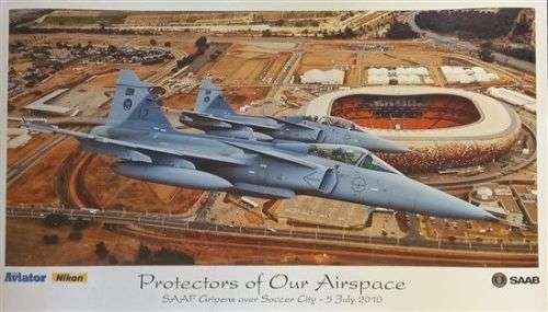 SAAF Gripens over Soccer City Poster (NO-30)