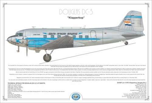 SAAMS Douglas DC-3 ZS-BXF Poster (PVP-94)