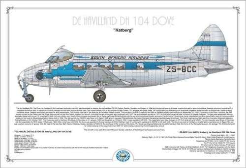 SAAMS De Havilland Dove ZS-BCC Poster (PVP-96)