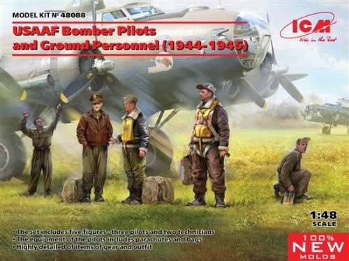 USAAF Bomber Pilots & Crew - 1/48 Scale (ICM48088)(ICM)