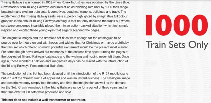 TRI-ANG Railways Remembered RS30 Crash - HO Scale (Hornby HORR1285M)