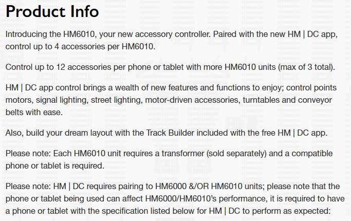HM6010 App Base Analogue Control - HO HORR7293 Hornby