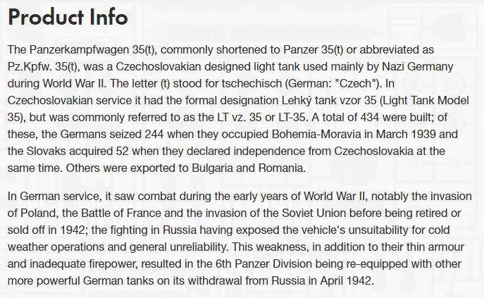 German Light Tank PZ.KPFW.35(T) - 1/35 Scale (Airfix A1362)