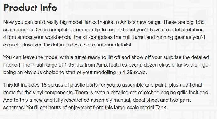 Tiger 1 Late Version - 1/35 Scale (Airfix A1364)