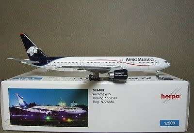 Boeing 777-200 AeroMexico - 1/500 Scale (HW524483)(TAS016612)(Herpa Wings)