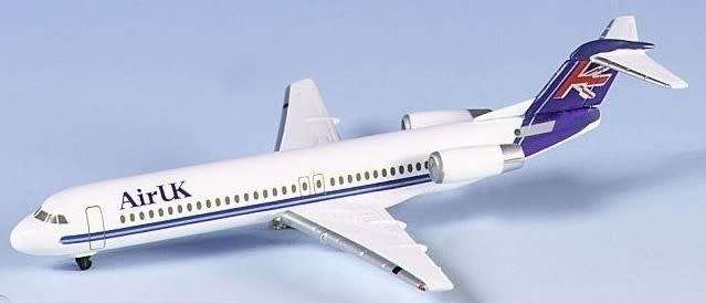 Fokker 100 Air UK - 1/500 Scale (HW509244)(Herpa Wings)