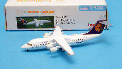Avro RJ85 Lufthansa CityLine - 1/500 Scale (HW512725)(TAS007043)(Herpa Wings)