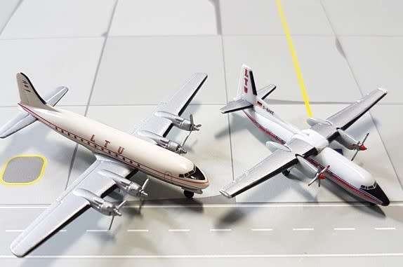 Douglas DC-4 & Fokker F.27 LTU 2 in 1 set (HW514644)(Herpa Wings)