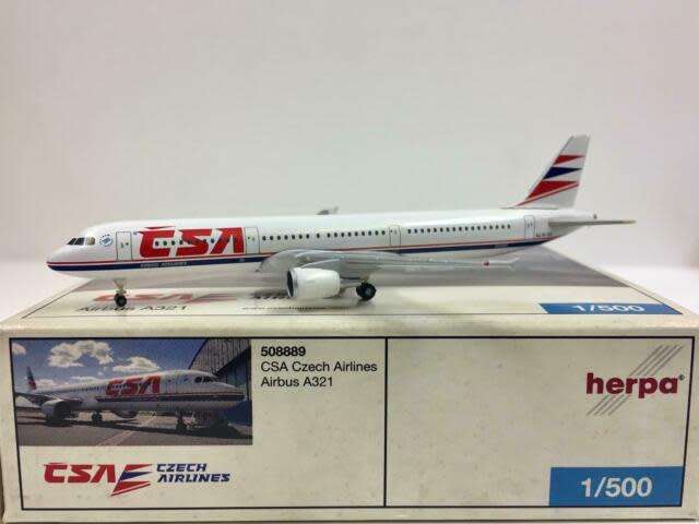 Airbus A321 CSA Czech Airlines - 1/500 Scale (HW508889)(Herpa Wings)