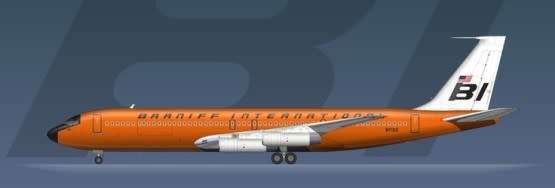 Boeing 707-327C Braniff International (Orange) - 1/500 Scale (NMN7102)(Net Models)