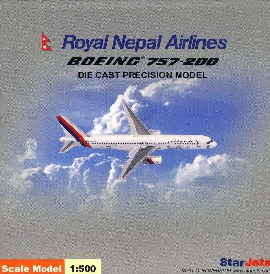 Boeing 757-200 Royal Nepal Airlines - 1/500 Scale (SJRNA127)(TAS017612)(StarJets)