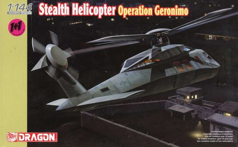 Stealth Helicopter 1/144 Scale (2 kits) (DN4628)(TH2094)(Dragon)