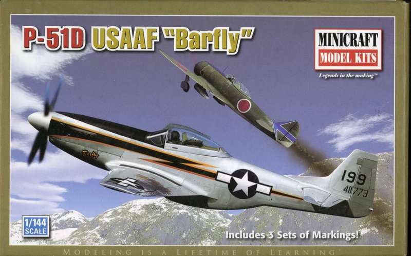P-51D Mustang USAAF Barfly - 1/144 Scale (MC14591)(TH2146)(Minicraft)