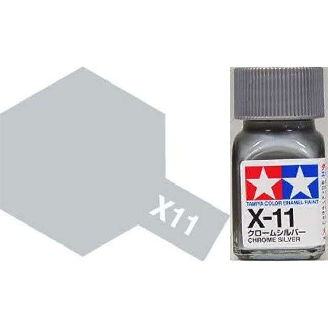 Chrome Silver Enamel Paint 10ml (EX-11)(Tamiya)