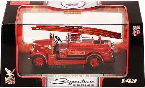 Leyland FK-1 Fire Truck 1934 (Red) - 1/43 Scale (YAT43009B)(Yat Ming)