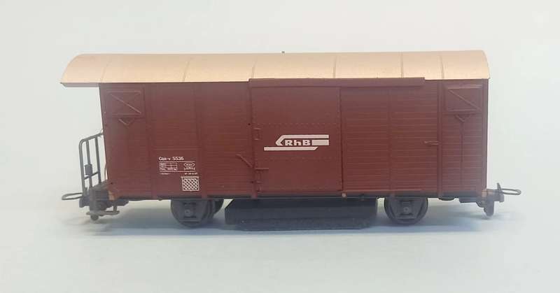 RhB Gbk-v 5536 Track Cleaning Car - H0m Gauge (BEMO2282 146)(Bemo)