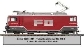 Class Ge 4/4 III 82 of the Furka-Oberalp-Bahn  - H0m G (BEMO1260)(Bemo)