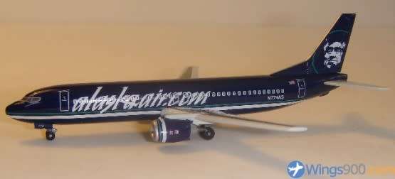 Boeing 737-4Q8 Alaska Airlines - 1/400 Scale (DW55275)(TAS002687)(Dragon Wings)