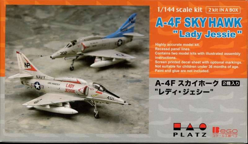 Douglas A-4F Skyhawk (2 kits in box) - 1/144 Scale (PD-19)(TH2250)(Platz) - REDUCED PRICE