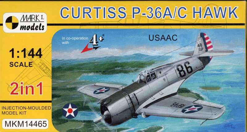 Curtiss P-36A/C Hawk (2 kits in box) - 1/144 Scale (MM14465)(TH2264)(Mark 1 Models) - REDUCED PRICE