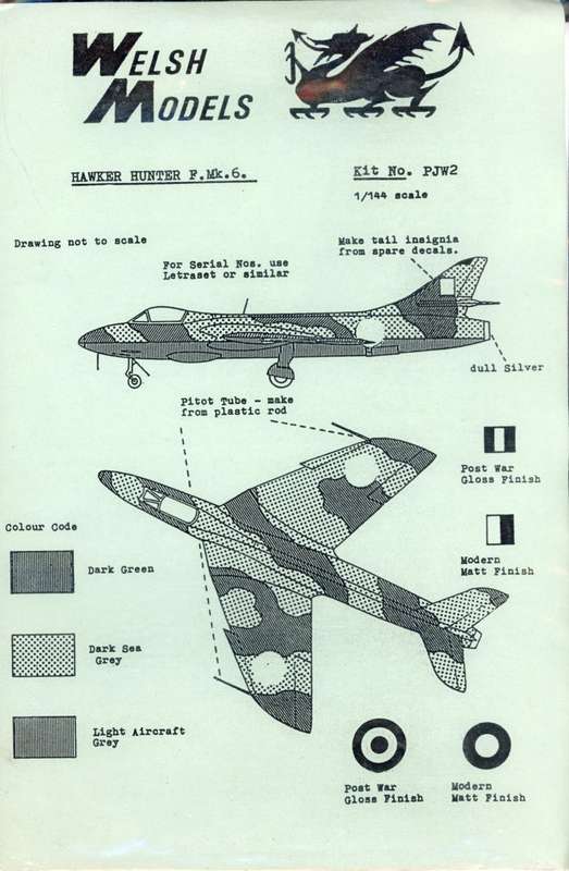 Hawker Hunter F.Mk.6 - 1/144 Scale (PJW-2)(TH2272)(Welsh Models)