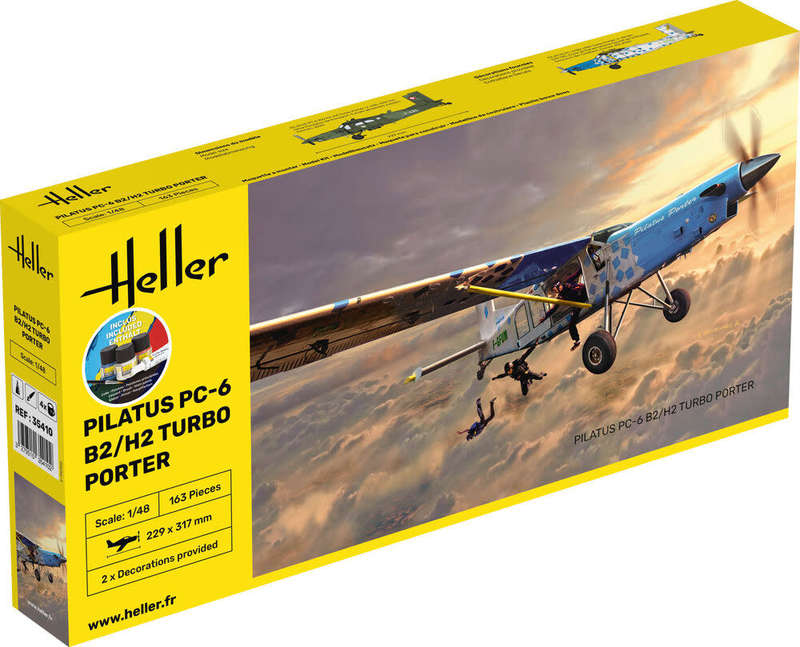Pilatus PC-6 B2/H2 Turbo Porter Starter Kit- 1/48 Scale (HEL35410)(Heller)