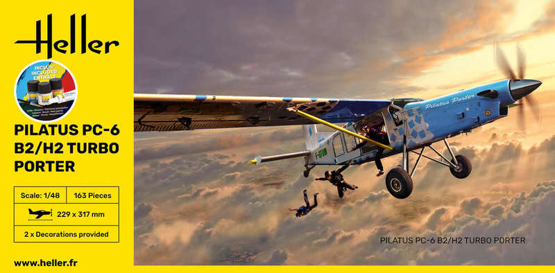 Pilatus PC-6 B2/H2 Turbo Porter Starter Kit- 1/48 Scale (HEL35410)(Heller)