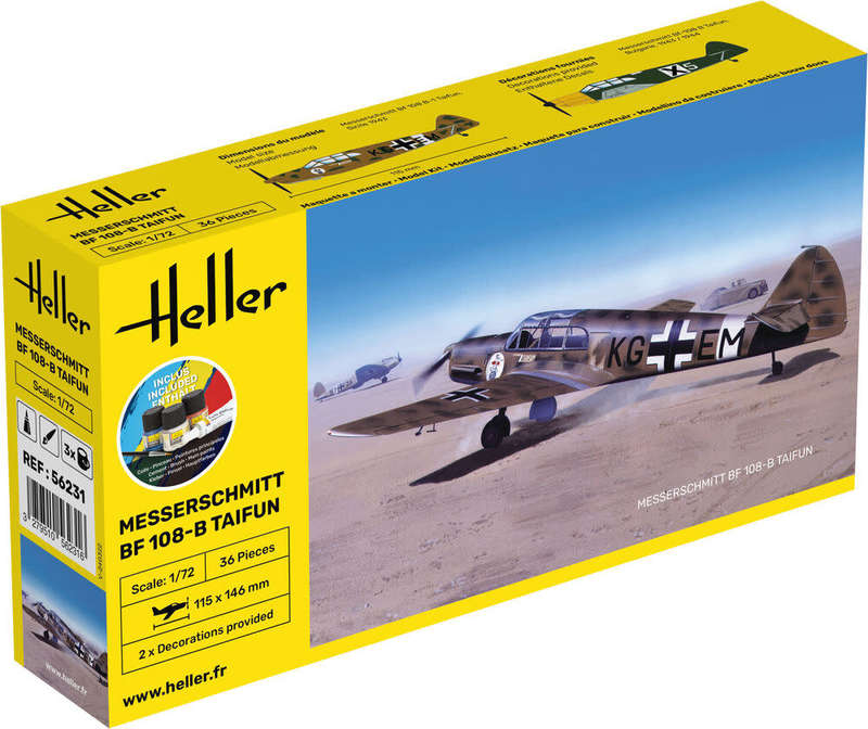 Messerschmitt BF 108 B Taifun Starter Kit- 1/72 Scale (HEL56231)(Heller)