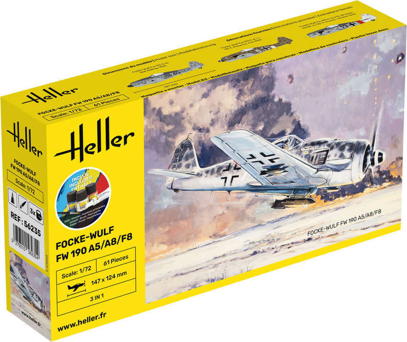 FW190 A5/A8/F8 Starter Kit- 1/72 Scale (HEL56235)(Heller)