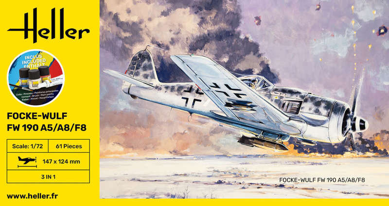 FW190 A5/A8/F8 Starter Kit- 1/72 Scale (HEL56235)(Heller)