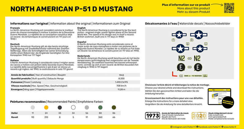 P-51 Mustang Starter Kit- 1/72 Scale (HEL56268)(Heller)