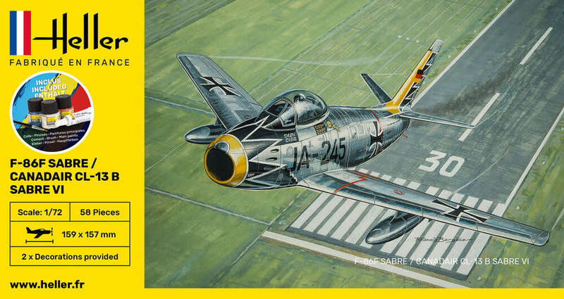 F-86F Sabre & Sabre VI Starter Kit- 1/72 Scale (HEL56277)(Heller)