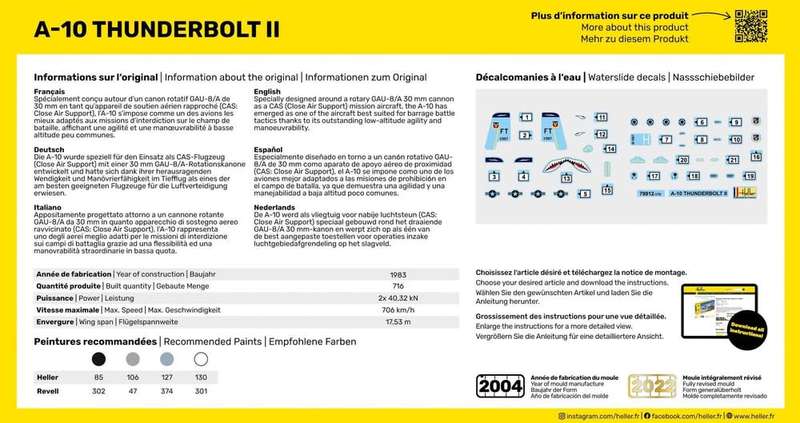 Fairchild A-10 Thunderbolt II- 1/144 Scale (HEL79912)(Heller)