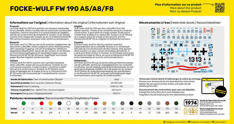 Focke Wulf FW 190 A5/A8/F8 - 1/172 Scale (HEL80235)(Heller)