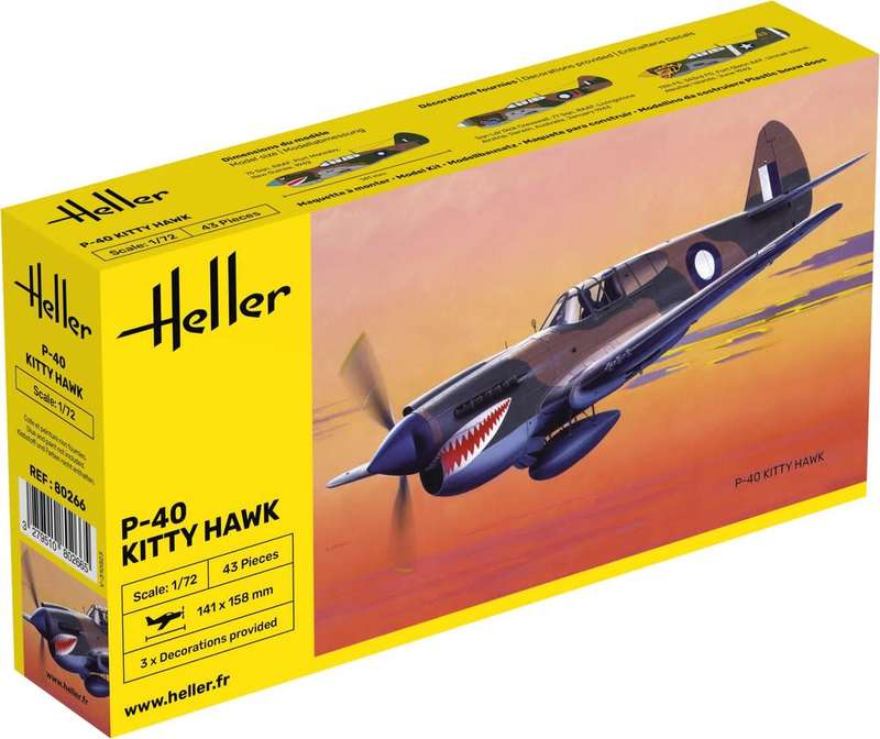 Curtiss P-40 Kitty Hawk - 1/172 Scale (HEL80266)(Heller)