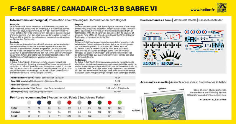 North American F-86F Sabre - 1/172 Scale (HEL80277)(Heller)
