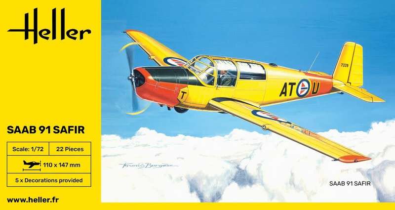 SAAB Safir 91 - 1/172 Scale (HEL80287)(Heller)