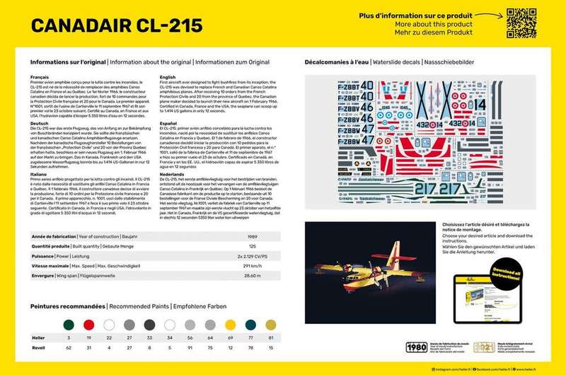 Canadair CL-215- 1/72 Scale (HEL80373)(Heller)