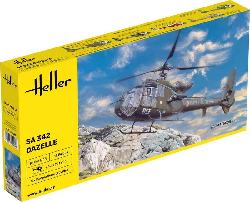 Aerospatiale SA 342Gazelle- 1/48 Scale (HEL80486)(Heller)